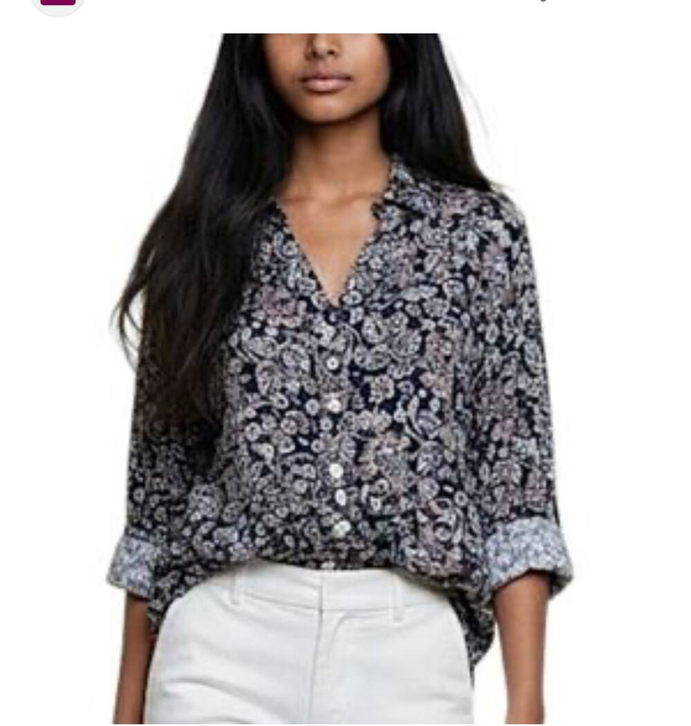 Croft & Barrow Floral Long Sleeve Button Up Shirt Size Small